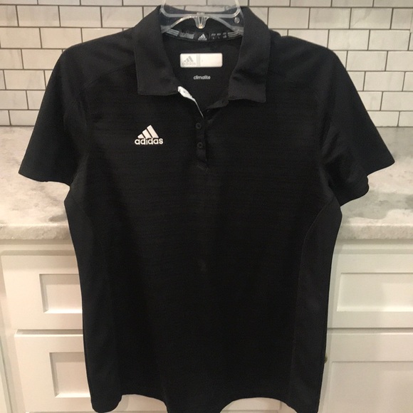 adidas Tops - Adidas Black Polo Shirt Womens Size Large Climate Breathable Short Sleeves